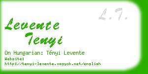 levente tenyi business card